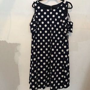 Jessica Howard Blue and White Polka Dot Dress